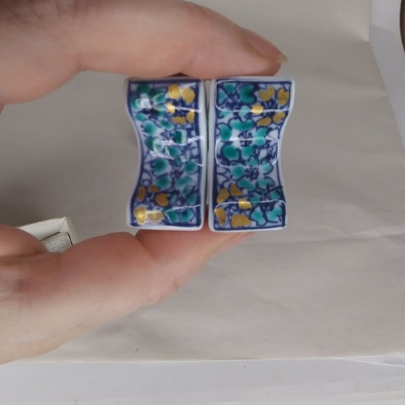 set of five blue white and gold chopstick rests in original box very pretty - Picture 4 of 15